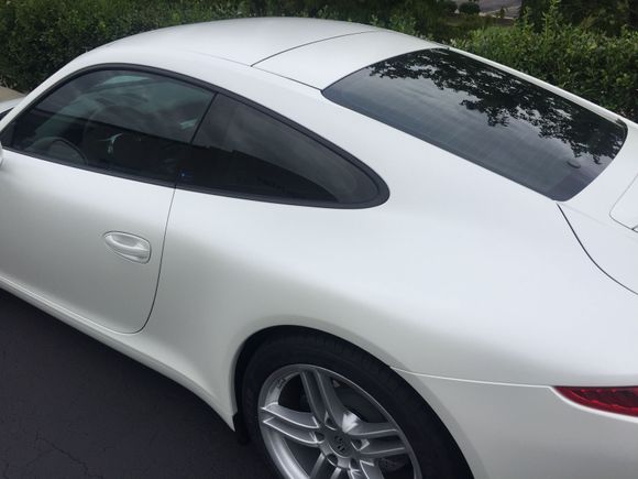 2013 Porsche 911 Carrera Coupe, Avery Dennison Satin White Pearl, LLumar CTX40, and LLumar AIR80