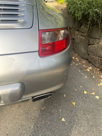 Note: Blemish on right rear bumper cover