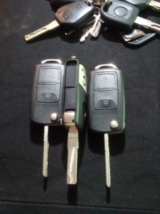 buy a cheap VW Passant switchblade blank key (5 bucks) without the "guts" ( no pill or electronics) have the blanks cut to match originals, my locksmith charged 20 bucks each, I had 3 of them cut for 60 bucks
