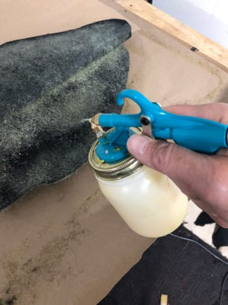 Spraying adhesive 