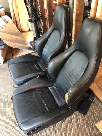 Seats when purchased.  Ripped leather and missing foam.