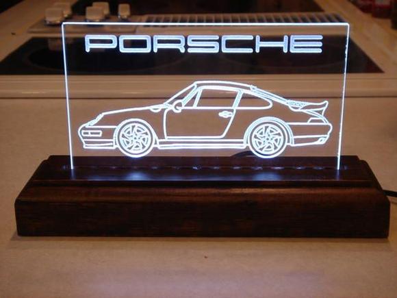 993TT on an oak base