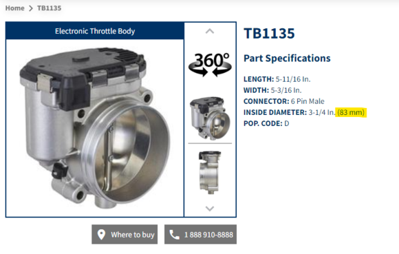 Spectra TB1135 INSIDE DIAMETER: 3-1/4 In. (83 mm)