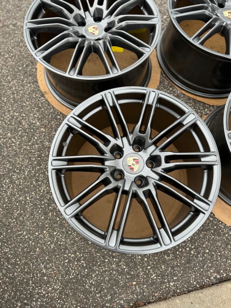 2019 Porsche 911 - OEM 21" Porsche 958 Cayenne Sport Edition Wheels in Kingsport Grey (Powder-coated).Condition - Wheels and Tires/Axles - $2,000 - Plymouth, MN 55447, United States
