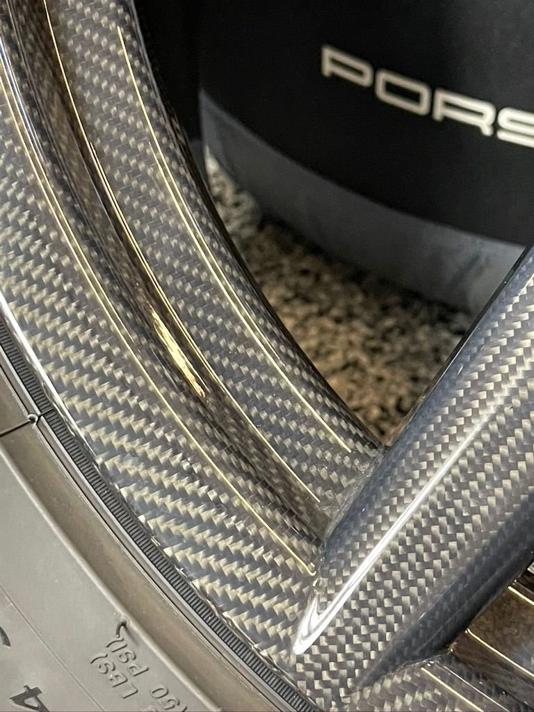 Set of 4 Genuine Porsche 911 Turbo Carbon Fiber Wheels with New