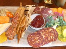 Charcuterie plate to split for an appetizer with some meats we never heard of before.