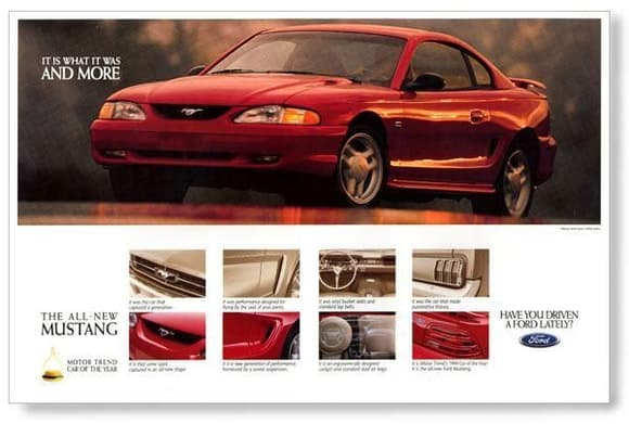 1994 Ford Mustang Brochure Ad