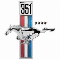 1967-68 Mustang 351 V8 front fender tri-bar badge