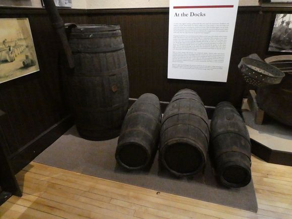 Actual barrels once used for the whale oil