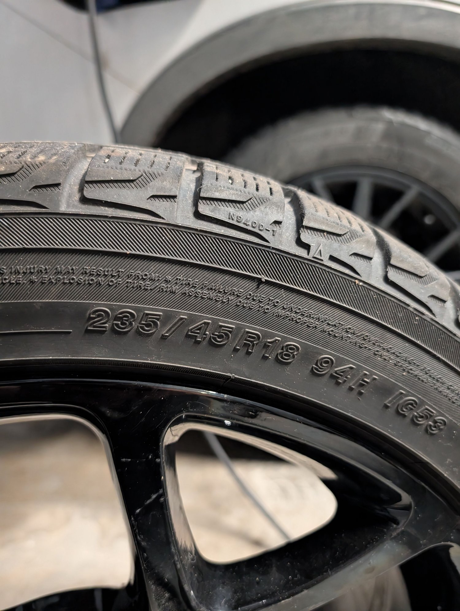 Wheels and Tires/Axles - Yokohama Ice Guard Tires 235/45R 18 on Black Aluminum Rims - Used - 2019 to 2025 Volvo S60 - Wellington, ON N0B 1Z, Canada