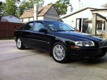 front view with recently painted rubber moldings to match car.
