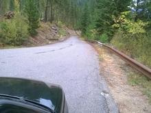 Downhill using engine braking/stab braking. Damn good transmission, definitely has that straight-cut whine.