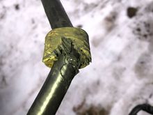 Misrouted oil return line wearing on pulley dealer said not covered under warranty