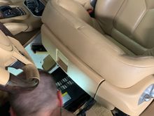 My friend started the project for me by getting the seat back, carpet pulled back and battery cover off.