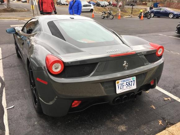 Gorgeous Ferrari 458 Italia at Katie's Coffee House in Great Falls, Virginia. Thanks to Michael Gruntz.
