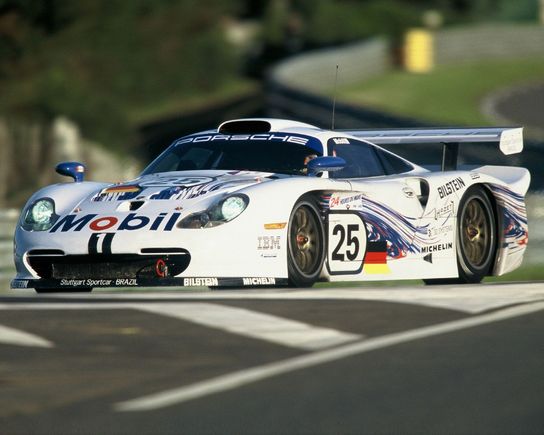 Here's a 1996 GT1 Race Car. I bet he wasn't worried about the fried egg headlights while he was kicking some butt on the track !