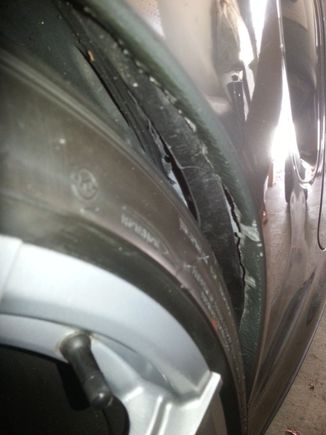 Right rear fender rolling, too far down.