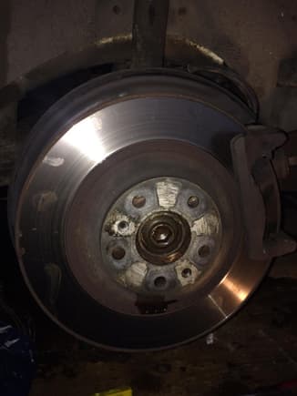 Then the disk drops off .It’s small enough to manoeuvre out WITHOUT the need to remove the caliper carrier .