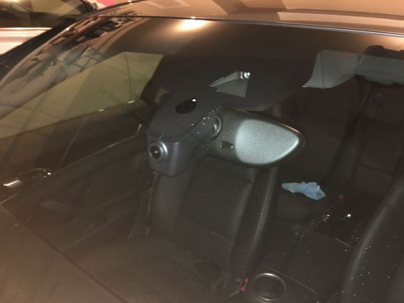 View from outside windshield. Looks very factory, although we know it's not.