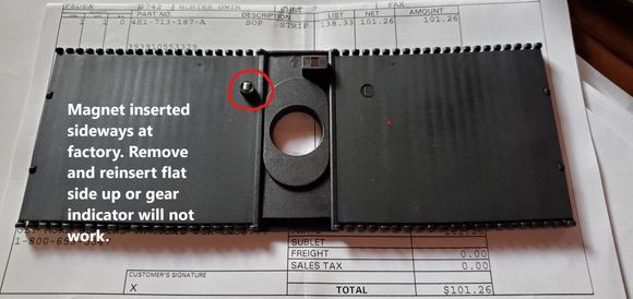 Audi part with magnet inserted wrong.