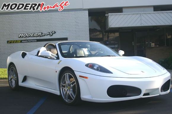 Matte White Vinyl Wrapped Ferrari 430 3