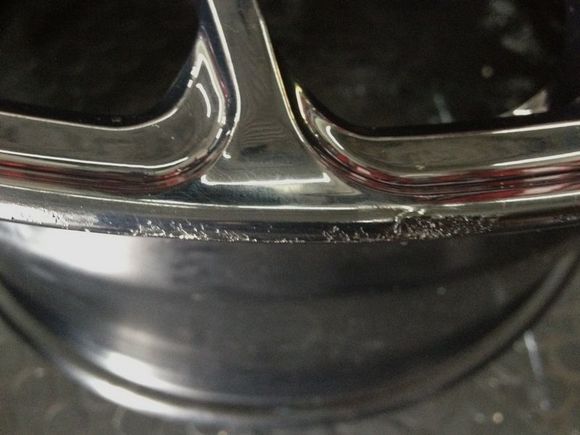 VERY CLOSE UP PIC  - CURB RASH ONLY 1" WIDE