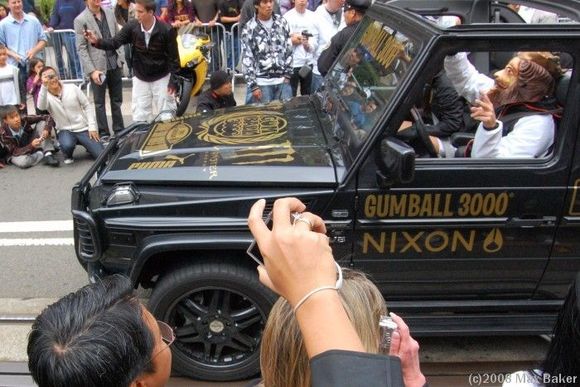 me driving SilverSurfers G-wagen in 2008 Gumball