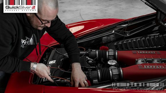 458 being miced up for sound recording. #QuickSilverEquipped