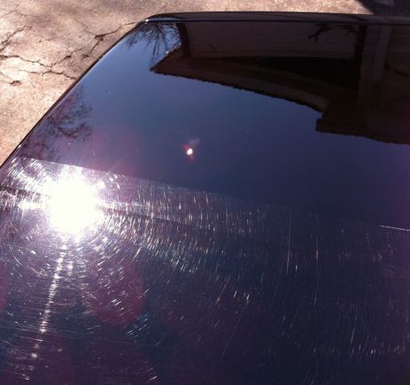 2001 Jetta test area on the trunk before giving it the a full paint correction.