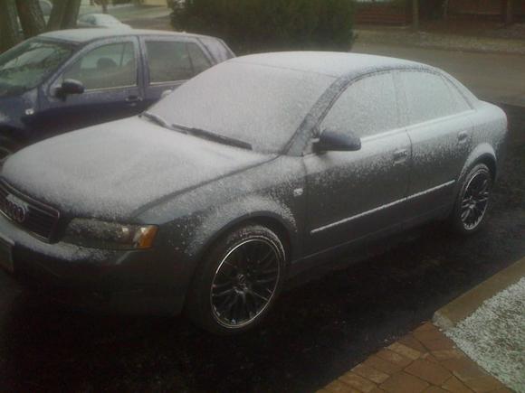 As soon as I put on summer rims it has to snow...