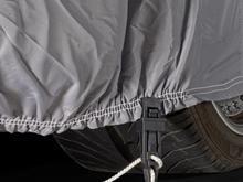 Gust Guard clips fasten to the bottom of the car cover on each side of car, thus keeping the cover in place under windy conditions.