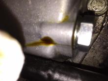 Oil pan crack