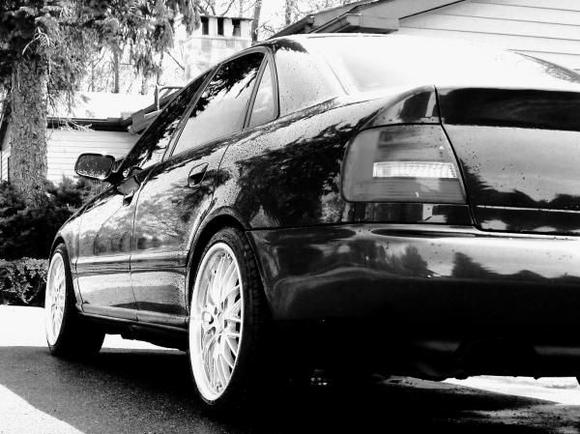 just after lowering, new control arms, new axles, and wheel bearings.