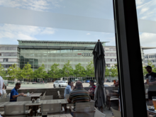 View of the Audi factory building from our lunch table