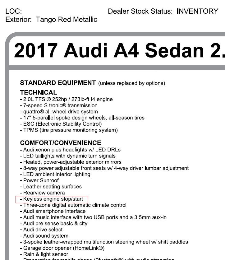Keyless engine start Not working AudiWorld Forums