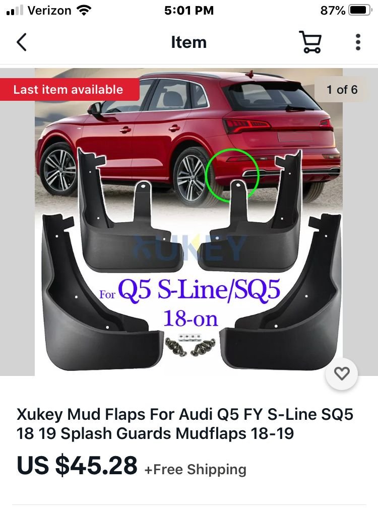 Rear Splash Guards for 2020 SQ5 AudiWorld Forums