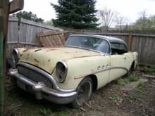 54 Buick Century hardtop 
the car came from Kansas

old photo this Buick is going to be sold
just cutting down the heard