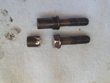 The stud portion of the bolt removed. 