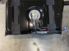 Fuel tank padding installed and fuel pump/sender assembly installed.