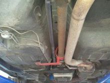 Edelbrock non-adjustable torque arm bar also not shown is an Edelbrock pan hard bar non-adjustable. looks to have shifted to the right.