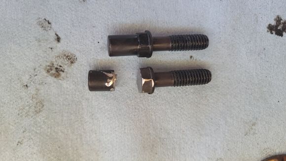 The stud portion of the bolt removed. 