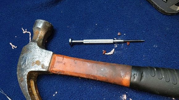 Hammer, jewelers screwdriver