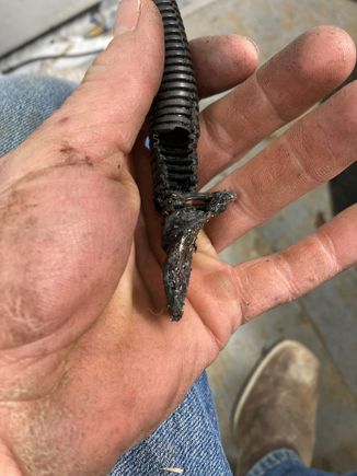 Just a little bit of header heat on factory loom   Ouch 