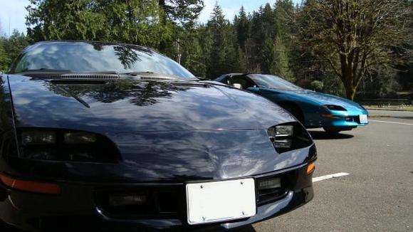 the green one is my boyfriends 96 V6 he hates that mine has the better engine but he has ttops and i don't