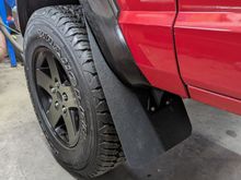 Made some front mud flaps out of three millimeter ABS sheeting. 