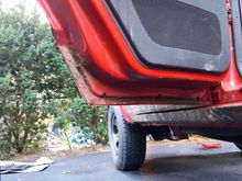 lower rear driver door has some rust that needs to be dealt with