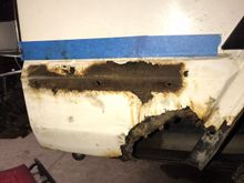 What the quarter panel looked like after I removed the bumper cap and the cap bracket. 