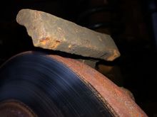 Here’s the upper brake pad sliding surface.