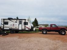 As big as i will go, and only on  backroads. 4k With a full load of water and both waste tanks full.