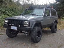 Most recent form. Cleaned it up since it doesn't have a front driveshaft in at the moment. Spare tire will be going back in roof basket, check out the Jeeps build thread for details! Lot's more to come here.